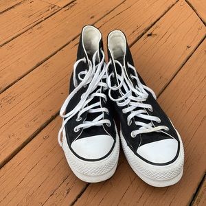 Black platform converse size 7 womens